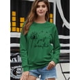 thumbnail image 6 of ZXSXSY Women Dandelion Just Breathe Letter Printed Crew Neck Long Sleeves Pullover, 6 of 7
