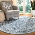 thumbnail image 3 of SAFAVIEH Brentwood Gillian Floral Area Rug, Navy/Light Gray, 9' x 9' Round, 3 of 10