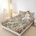 thumbnail image 4 of Homewish Retro Flower Twin Sheet Sets,Countryside Plant Twin Fitted Sheet,Rustic Farmhouse Cabin Flat Sheet For Girls Kids,Breathable Home Decor,3 Pieces, 4 of 7