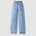 thumbnail image 5 of Byoo Floral Embroidered Jeans for Big Girls High Waist Straight Leg Casual Trousers Loose Fit Comfortable Denim Pants, 5 of 9