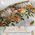 thumbnail image 4 of Thanksgiving Orange Pumpkin Bedding Duvet Cover Set Full Size 4 Pieces Fall Mushroom Leaf Gray Plaid Bedding Set with Zipper Closure, 1 Comforter Cover 86x86 Inches 1 Flat Sheet & 2 Pillow Cases, 4 of 7