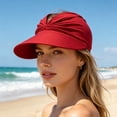 thumbnail image 4 of Cutuoiiu Women's Twisted Knot Hollow Top Sun Visor Hat Ponytail Friendly Stretch Open Top Cap Lightweight Outdoor Sun Hat for Beach Golf Running Travel, 4 of 7