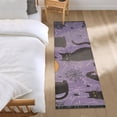 thumbnail image 3 of Yayeee Runner Rug for Bedroom 2'x6' Machine Washable Hallway Non Slip Mat, Purple Halloween Black Cat, 3 of 8