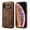 Brown, variant on Case for iPhone Xs, PU Leather 3 Card Slots with Finger Ring Holder Shockproof Phone Case