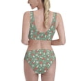 thumbnail image 3 of Daiia Retro Hippie Groovy Mushroom printed 2 piece Swimsuit Bikinis for Women High Waisted Racerback Bathing Suits Summer Tummy Control Scoop Neck Swimwear-Large, 3 of 8