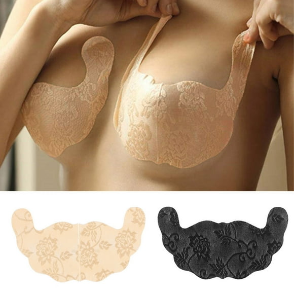Rigardu Hot Sale!! 2025 Trendy Women's Strapless Backless Bra Self Adhesive Reusable Sticky Push Up Bra Invisible Non-Slip Disposable Lace Chest Stickers Women Bra U Shaped Chest Stickers Black M