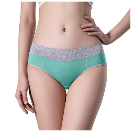 BYHONG Women High Waist Knickers Ladies Panties Full Coverage Briefs Underpants Plus Size Multicolor Womens Panties Mint Green XXL