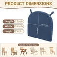 thumbnail image 2 of Set of 4 Indoor Dining Chair Cushions 17" x 16", U-Shape Non-Slip Seat Pads with Ties, High Density Foam for Kitchen, Dining Room & Office, Blue, 2 of 7