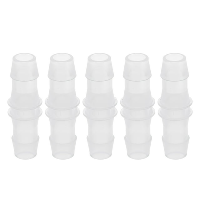 Conector de tubería en forma de I de 2 vías de plástico Unique Bargains 3/8" claro 5 piezas