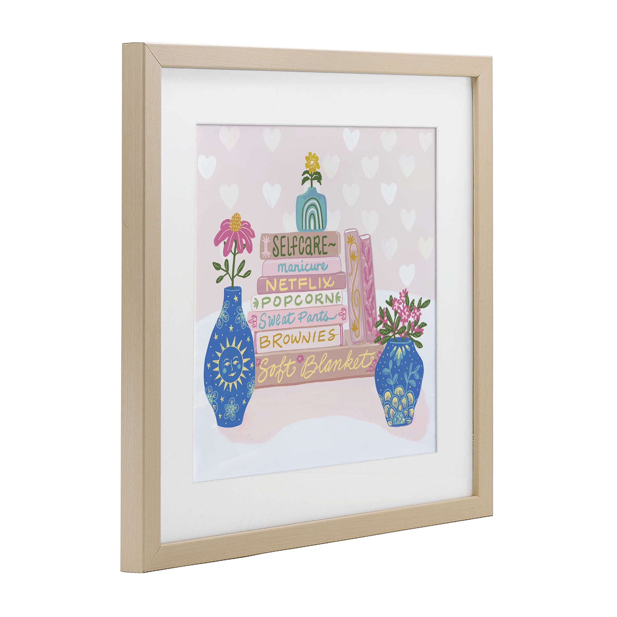 Stupell Industries Cozy Boho Self Care Books Birch Framed Print Under Glass, design by Connie Summers