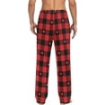 thumbnail image 2 of Top-kevin Black Red Plaid Heart Pajama Pants Mens Lounge Pants Super Soft Men Pajama Bottoms with Pockets Drawstring, 2 of 14