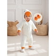 thumbnail image 4 of RUINIXCW Toddler Newborn Baby Christmas Goose Costume Kids Halloween Animal Costume Warm Fall Winter Plush Jumpsuit Outfit Long Sleeve Hood Zip Up Full Length Romper with Foot Covers, 4 of 9