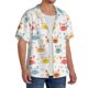 thumbnail image 2 of Balery Colorful Crabs Camisa Casual de Manga Corta con Botones para Hombre, Texturizada, Estilo Cubano, para Playa, Verano-Medium, 2 of 5