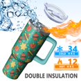 thumbnail image 3 of 40oz Christmas Ornaments Holiday Tumbler with Handle and Straw, Winter Festive Coffee Cup, Insulated Stainless Steel Mug, Gifts for Women Men, 3 of 4