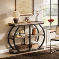 thumbnail image 6 of Fnova 41.3" Industrial Console Table, 3-Tier Entryway Table with Arched Metal Frame, Storage Shelves, Easy Assembly, for Living Room, Hallway, 6 of 18