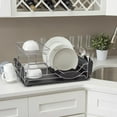 thumbnail image 2 of 3 Piece Chrome Dish Rack Set, Black, 2 of 5