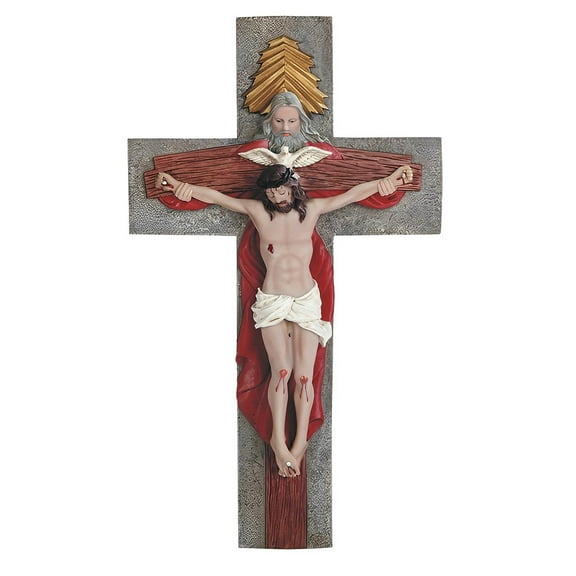 FC Design Holy Trinity Crucifix 15.5"H Jesus Nailed On The Cross Crucifix Wall Cross Holy Statue Sculpture Ornament Decoration Home/Room Decor and Unique Gift Ideas