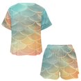thumbnail image 3 of Mermaid Fish Scales 2 Pack Women’s Pajama Set Print Sleepwear And Shorts Y2k Loungewear Sets S-5XL, 3 of 7