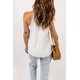 thumbnail image 1 of ABPHQTO Camiseta sin mangas blanca con ribete de croché y cuello alto para mujer, 1 of 5