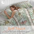 thumbnail image 5 of Butterfly Flowers Bedding 3 Piece Duvet Cover Set California King, Vintage Stained Glass Green Spring Soft Microfiber Comforter Cover with Zipper Closure & Pillowcases, FadeResistant Quilt Cover, 5 of 9