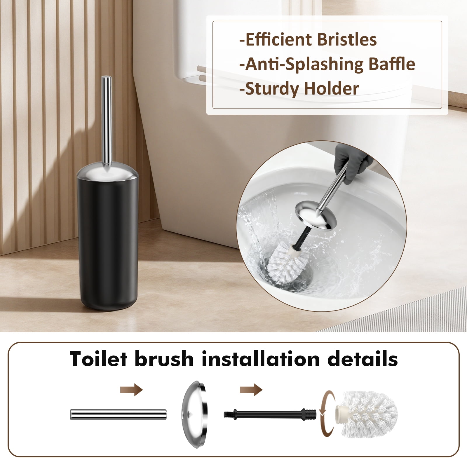 Yeabett 8 Pieces Bathroom Accessory Set, Bath Sets with Trash Can, Soap Dispenser and Toothbrush Holder, Soap Dish,Toilet Brush Holder for Home Washing Room