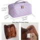 thumbnail image 4 of Bolsa de viaje de gran capacidad para mujer, bolsa de maquillaje impermeable, bolsa de viaje multifuncional (rombo-purpura) 24,5*12,5*11 cm, 4 of 5