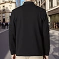 thumbnail image 2 of Polos for Men Long Sleeve Button Tee Shirts Lightweight Black Men Fashion Tops, 2 of 6