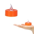 thumbnail image 5 of Halloween 12Pack Orange Tea Light Candles Battery Powered LED Tea Lights With Warm White Pumpkins For Halloweenzz33, 5 of 5