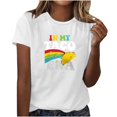 thumbnail image 1 of Shorts pour Femmes, T-Shirts pour Femmes, Chemises Mayo pour Femmes Fête Mayo Festival Manches Courtes Tee Blouses, Blouses pour Femmes, Blouses pour Femmes Mode, 1 of 3