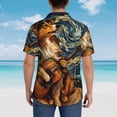 thumbnail image 4 of Fuzoiu Starry Night Guitar Dog Print Hawaiian Shirt for Men, Summer Beach Casual Short Sleeve Button Down Shirts, Men’s Beach Summer Shirts with Pocket,3X-Large, 4 of 7