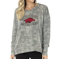 Women's Gray Arkansas Razorbacks Brandy Tie Dye Tri-Blend Long Sleeve Top