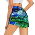 thumbnail image 2 of Uemuo Colorful Stained Glass Crocodile Pattern Women's Athletic Shorts High Waisted Running Shorts with Liner Pockets Gym Elastic Workout Shorts-, 2 of 9