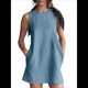 thumbnail image 1 of Vestido Corto Informal de Verano para Mujer, de Algodón y , con Cuello Redondo, Sin Mangas y Espalda Abierta, Ideal para Playa y Sol. Azul M, 1 of 9