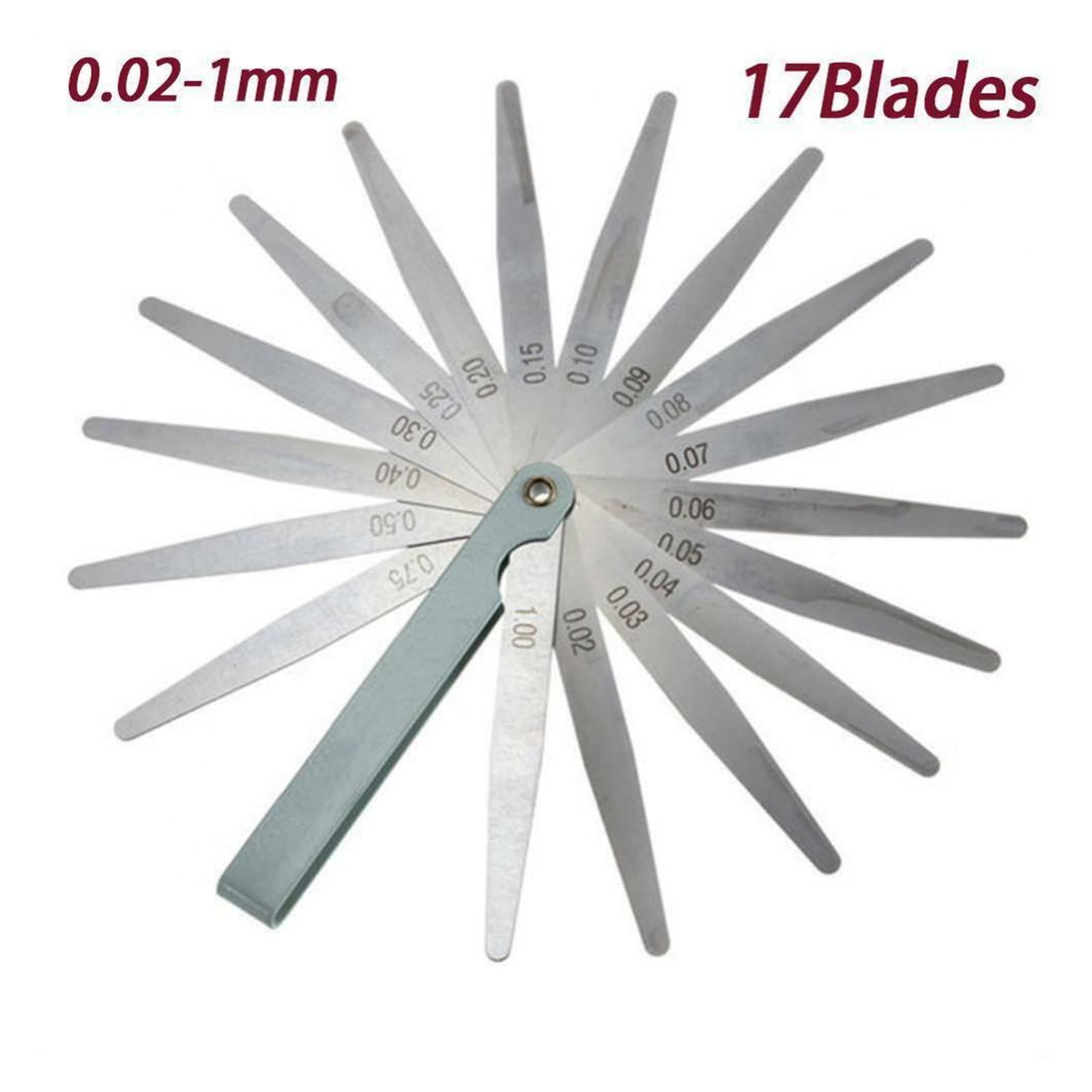 Feeler Gauges 17 Blades 0.02-1.00MM Metric Feeler Gauge Foldable Thickness Gap Metric Filler Feeler Gauges For Measurements Tool ,Easy to Use