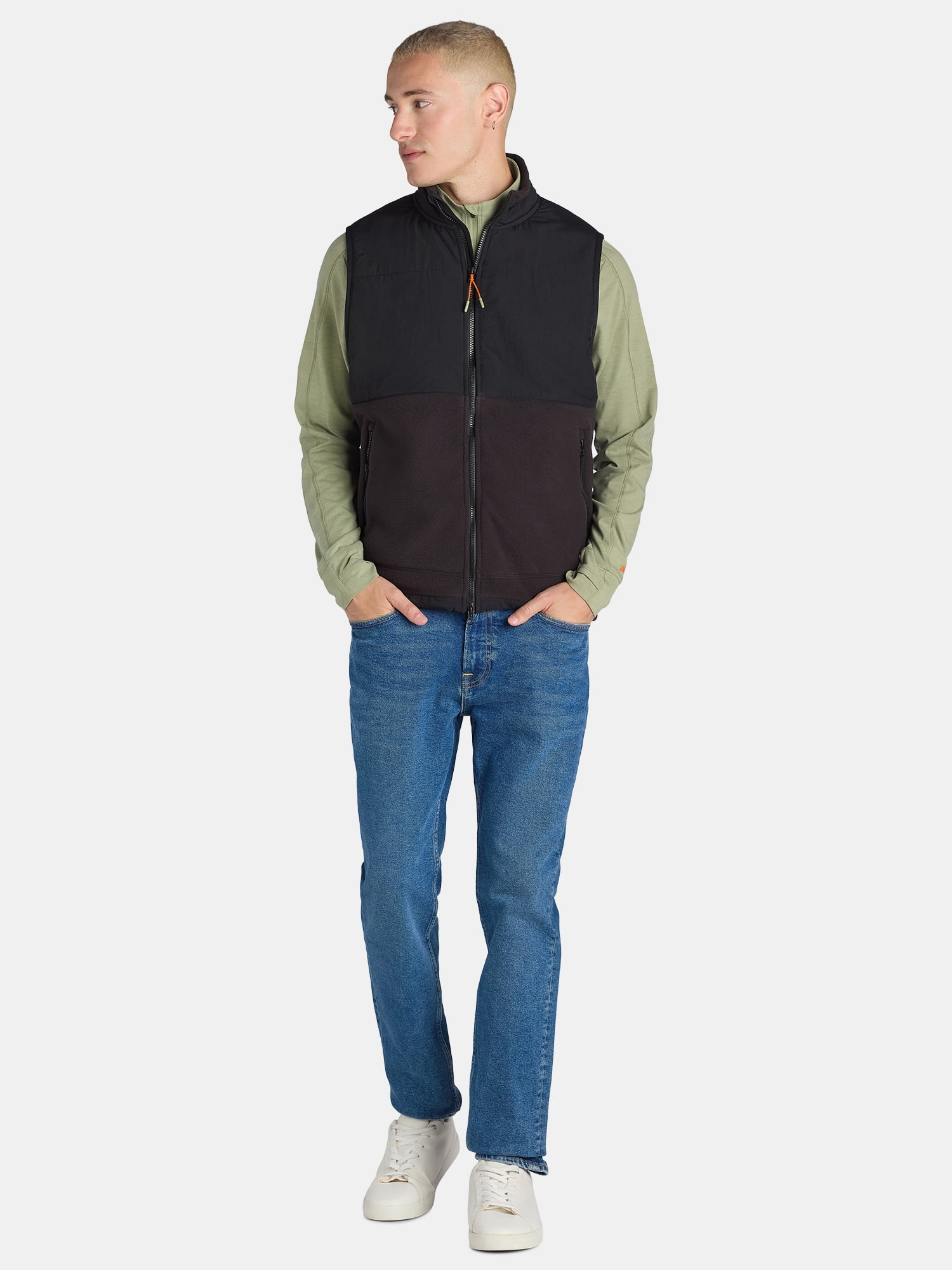 Ozark Trail Men's & Big Men's Mixed Media Fleece Vest, Sizes S-3XL