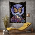 thumbnail image 3 of Gothic Skull Tapestry,Moon and Purple Butterfly Tapestries,Vintage Flower Aesthetic Tapestry Wall Hanging for Bedroom Living Room Dorm,60Wx79H, 3 of 5