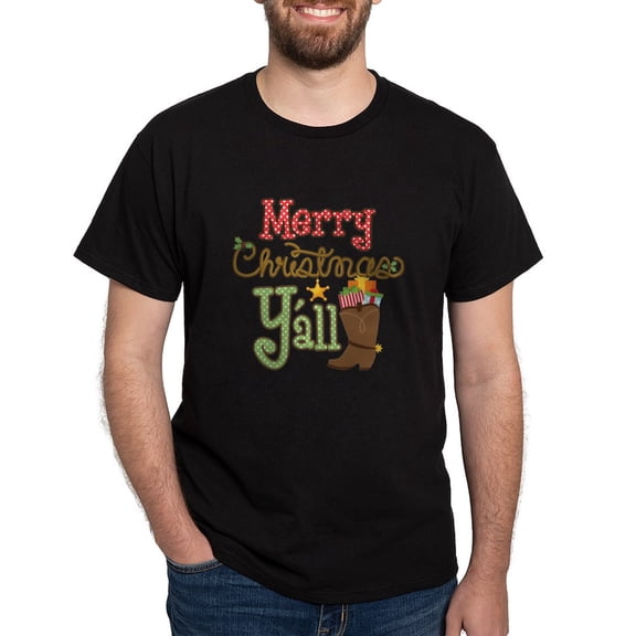 CafePress - Christmas Y'all Dark T Shirt - Men's Classic Graphic Cotton T-Shirt