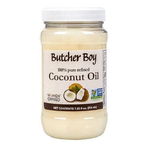 Butcher Boy Coconut Oil 100% Pure Refined Non-GMO Non-Hydrogenated 7.25 oz. (Pack of 2)