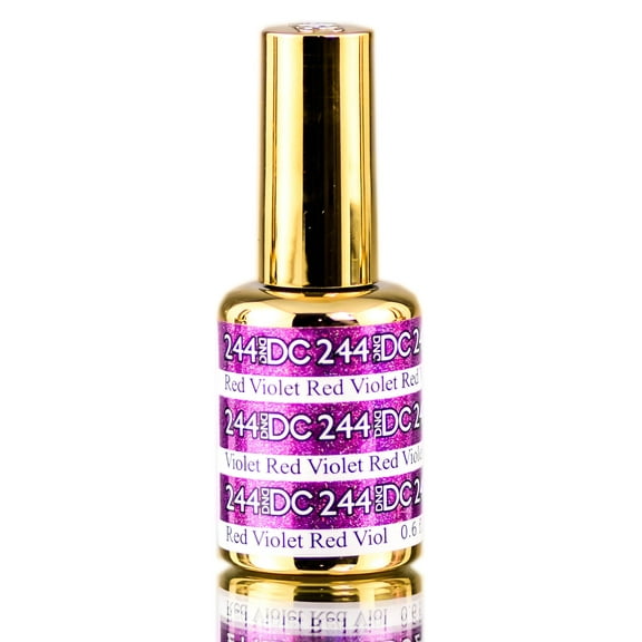 DND DC MERMAID Gel Polish, Premium Soak-Off Nail Polish with Aquatic GLIMMER & Iridescent SPARKLE, Daisy Nails - Red Violet (244)