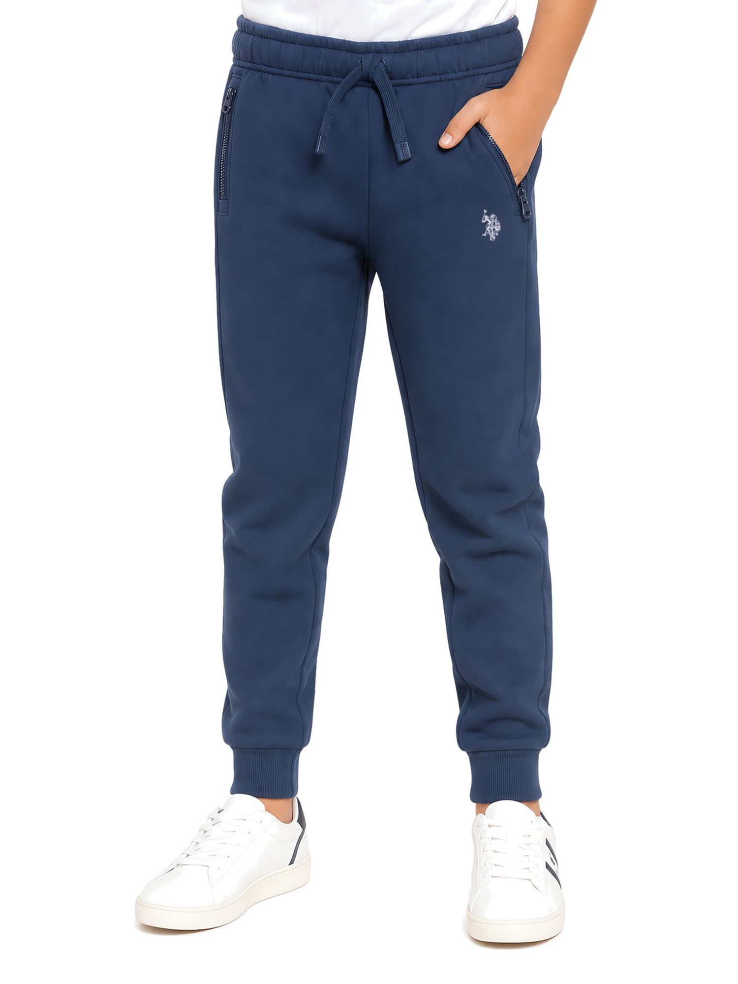 U.S. Polo Assn. Boys Fleece Jogger Pant Zip Pocket, Sizes 4-18
