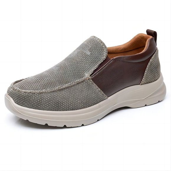 Mens Casual Loafers Walking Comfortable Lightweight Wide Toe Canvas Breathable Athletic Shoes Brown 11 US
