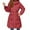 Red, variant on Women's Casual Longline Puffer Jacket, Mid-Length Thickened Thermal Insulated Cotton Blend Coat, Winter Warm Down Alternative Coat with Pockets, Street Style