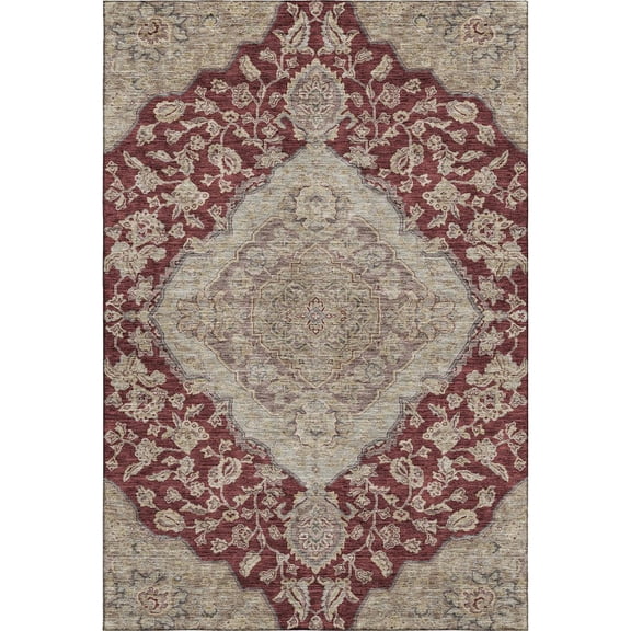 Dalyn Rugs Premium Machine Washable Mayfield AMF1151 Garnet 5' x 7'6" Rug