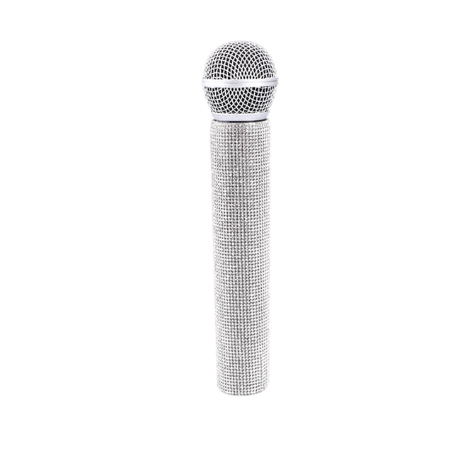 Tachiuwa Microphone Sans Fil Jouet de Simulation pour Chant Décoratif Blanc