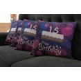 thumbnail image 2 of Ambesonne Abstract Throw Pillow Cover 4 Pack, 15 Birthday Cake, 18", Blue Pink White, 2 of 6