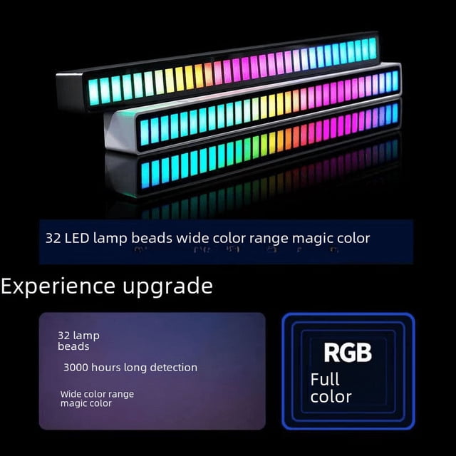 Luz de ambiente para automóvil, luz LED de control de voz con aplicación Bluetooth RGB, luz de inducción de ritmo para computadora de escritorio