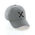 thumbnail image 1 of Custom Hat A to Z Initial Letters Classic Baseball Cap, Light Grey White Black Letter X, 1 of 4