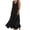 Black, variant on Laqbezok Sleeveless Cotton Linen Boho Flowy Beach Midi Dress with Pockets, Casual Solid Color Round Neck Sun Dress, Relaxed Fit Ruffle Hem Summer Vacation Dress