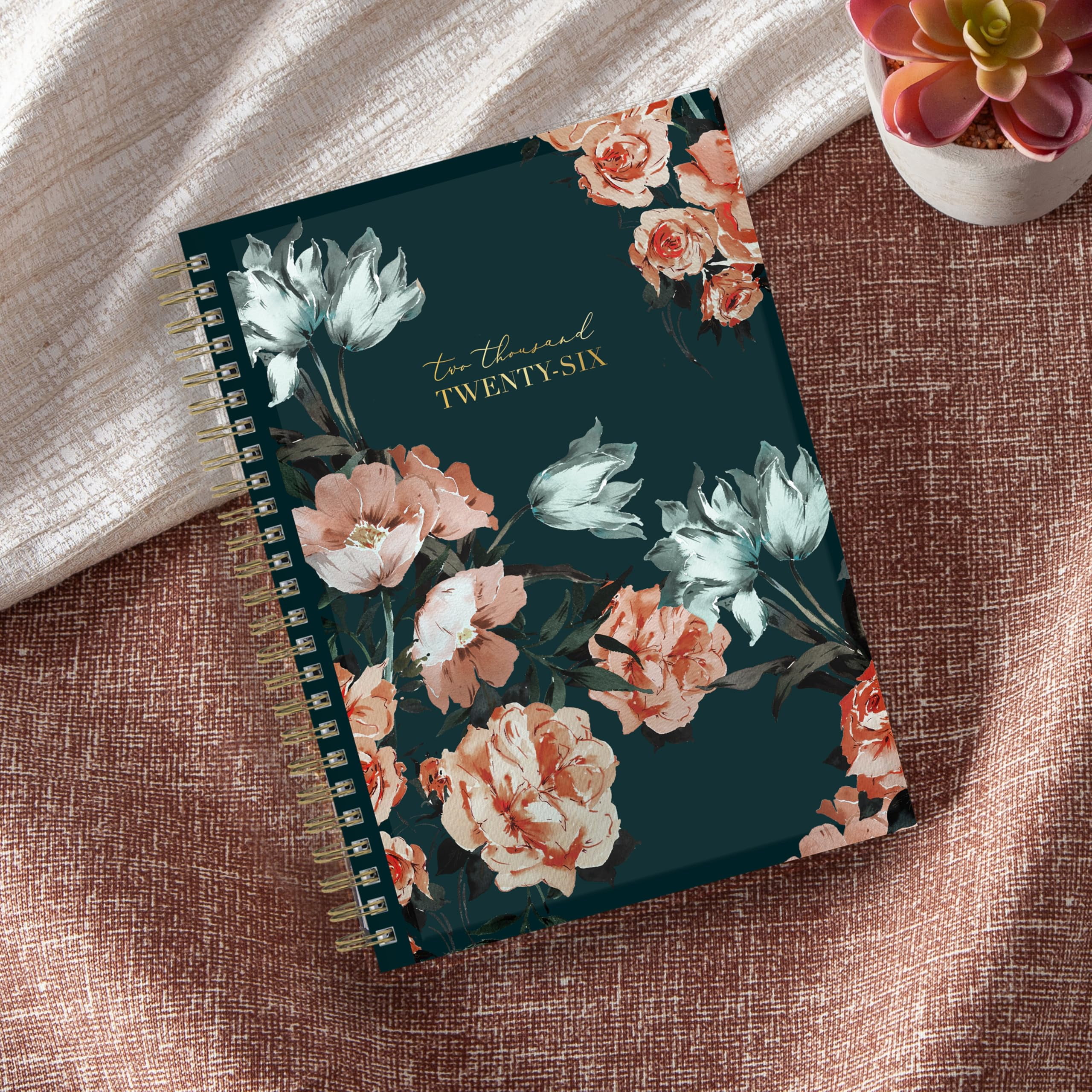 Blue Sky Life Note It 2026 Weekly and Monthly Planner Notes, January 2026 - December 2026, 5.875" x 8.625", Clear Pocket Cover, Wirebound, Storage Pocket, 50 Perforated Notes Sheets, Dania Dark