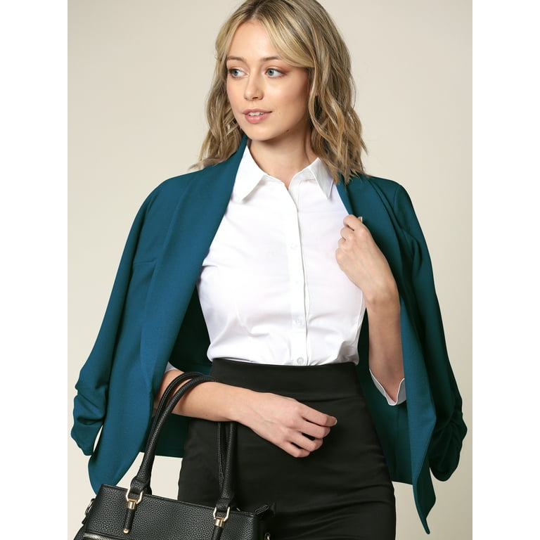 Made by Johnny Women's 3/4 Sleeve Blazer Open Front Cardigan Made by Johnny Women's 3/4 Sleeve Blazer Open Front Cardigan